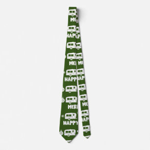 Caravan Happy Christmas Camping Tie