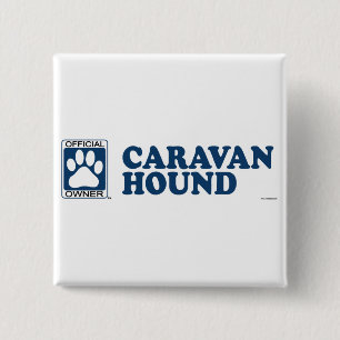 Caravan Hound Blue 15 Cm Square Badge