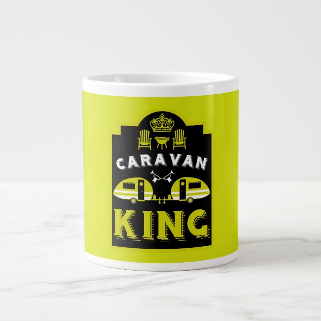 Caravan King Gifts For Campers Large Coffee Mug (Front)