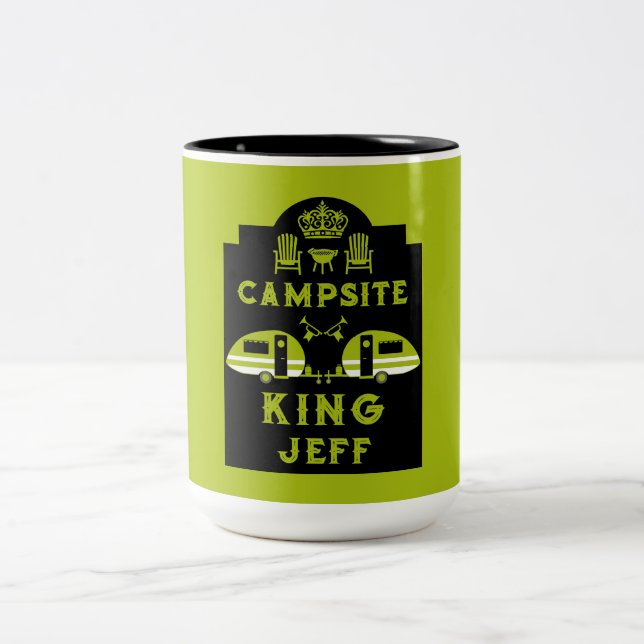 Caravan King Gifts For Campers Two-Tone Coffee Mug (Center)