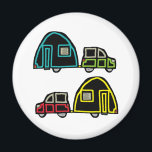 Caravan Magnet<br><div class="desc">Caravan design features two cars and caravans in a cool graphic style.  For caravanning enthusiasts.</div>
