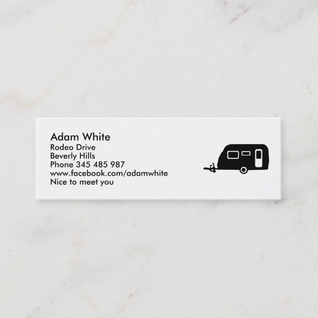 Caravan Mini Business Card (Front)