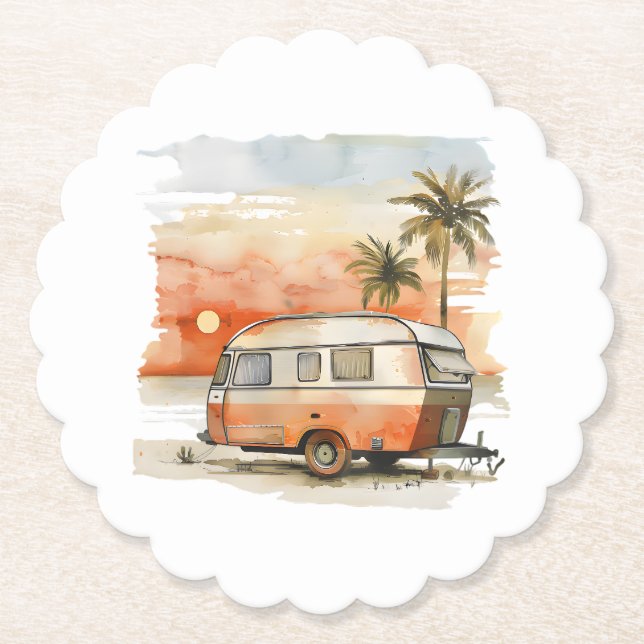 Caravan Paper Coaster (Front)