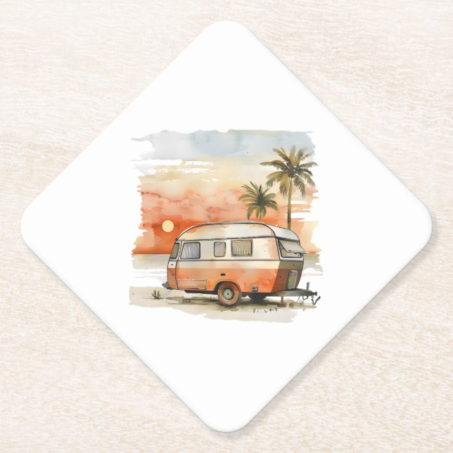 Caravan Paper Coaster (Front)