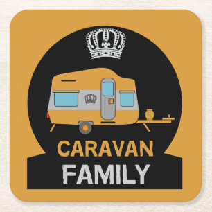 Caravaner Caravanning Funny Caravan Gifts Coff Square Paper Coaster
