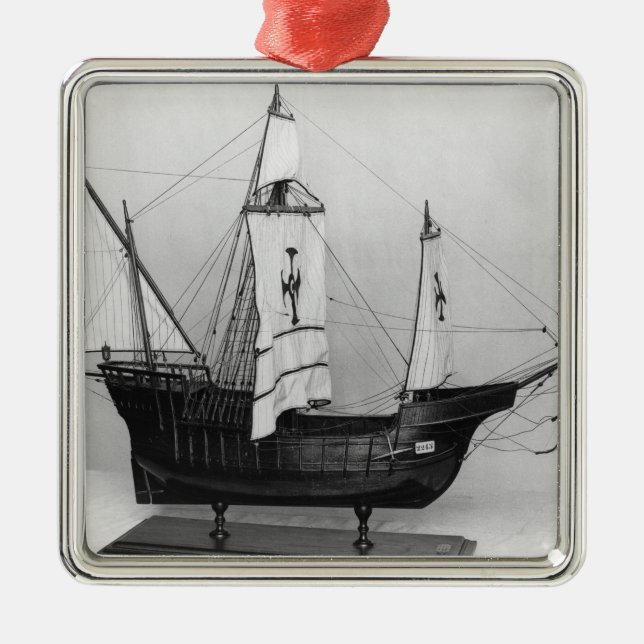 Caravel of Christopher Columbus Metal Ornament (Front)