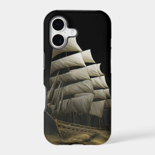 Caravel ship boat sail desert night storm case