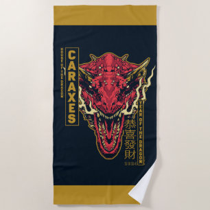Caraxes Head Year of the Dragon   恭喜發財 Beach Towel