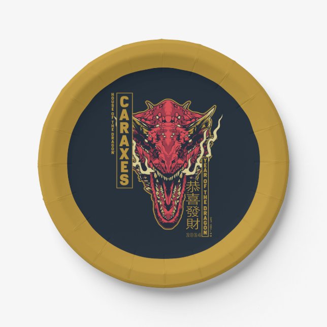 Caraxes Head Year of the Dragon | 恭喜發財 Paper Plate (Front)