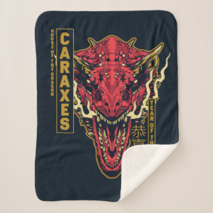 Caraxes Head Year of the Dragon   恭喜發財 Sherpa Blanket