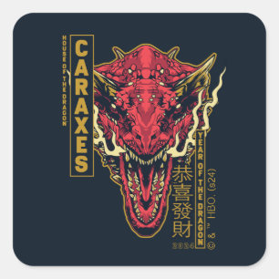 Caraxes Head Year of the Dragon   恭喜發財 Square Sticker
