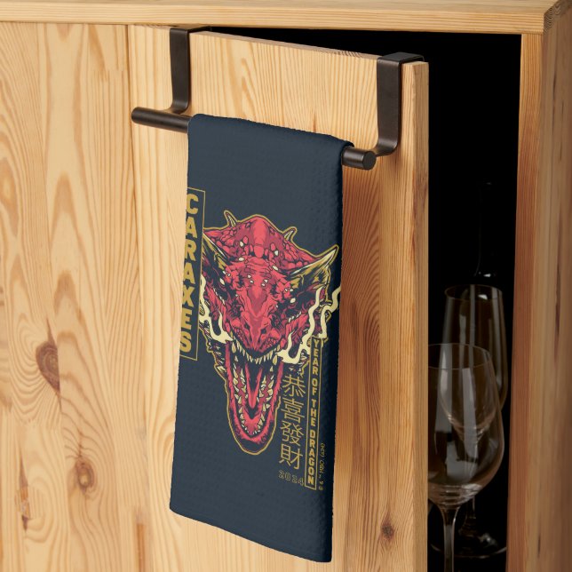 Caraxes Head Year of the Dragon | 恭喜發財 Tea Towel (Thirds Fold)
