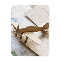 Carboard aeroplane on postcards