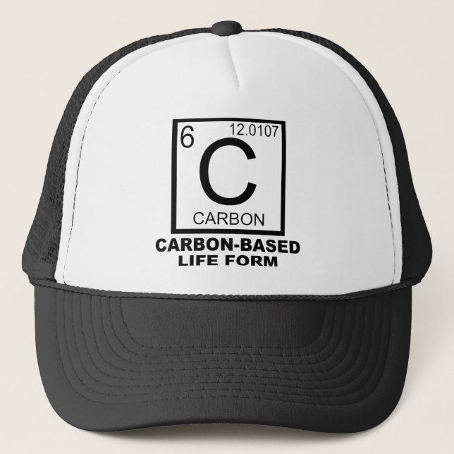 Carbon Based Life Form Funny Ball Cap Hat (Front)