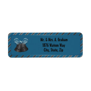 Carbon Bells & Diagonal Stripes Return Address Label