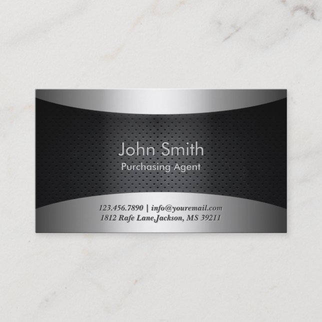 Carbon Black Purchasing Agent Business Card (Front)