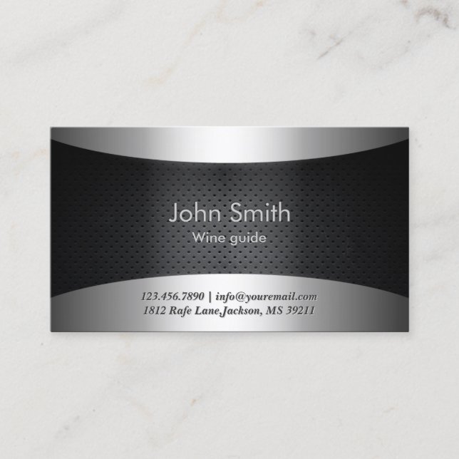 Carbon Black Wine Tasting Business Card (Front)
