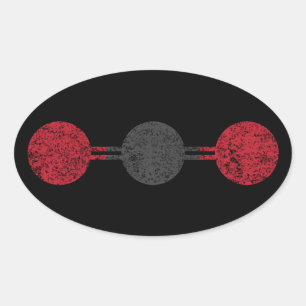 Carbon Dioxide Molecular Structure Oval Sticker
