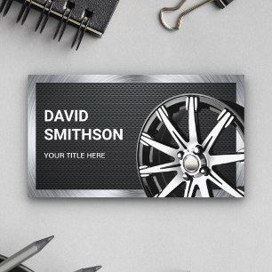 Carbon Fiber Chrome Car Alloy Wheel Rim Mechanic Business Card