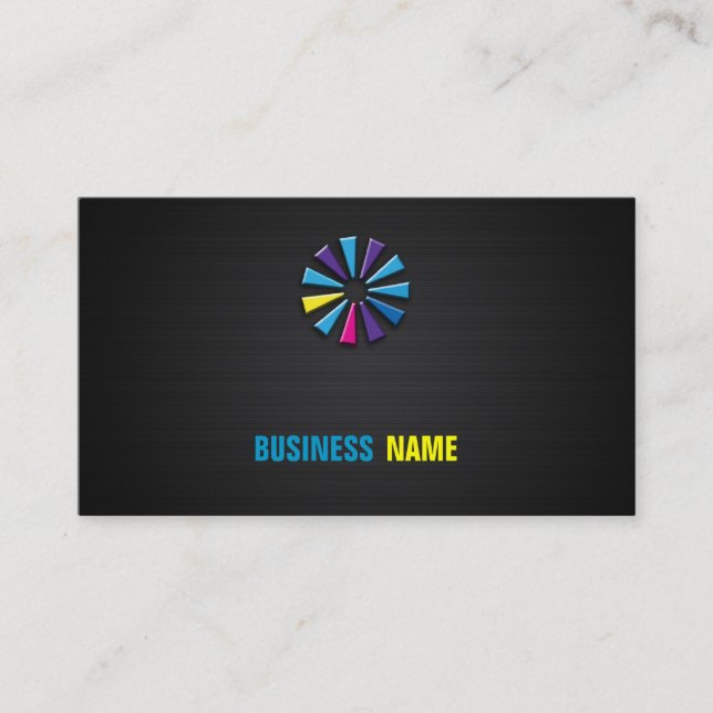 Carbon Fiber Effect Logo Business Card (Front)