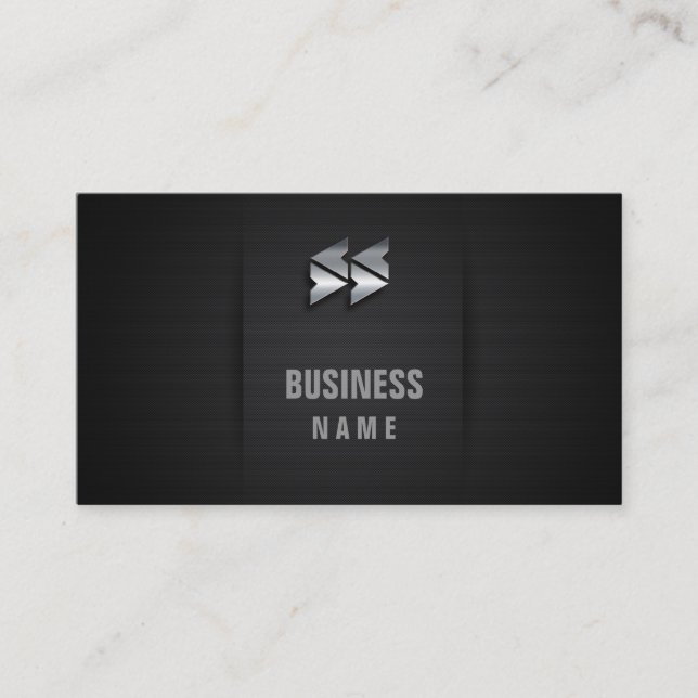 Carbon Fiber Effect Logo Business Card (Front)