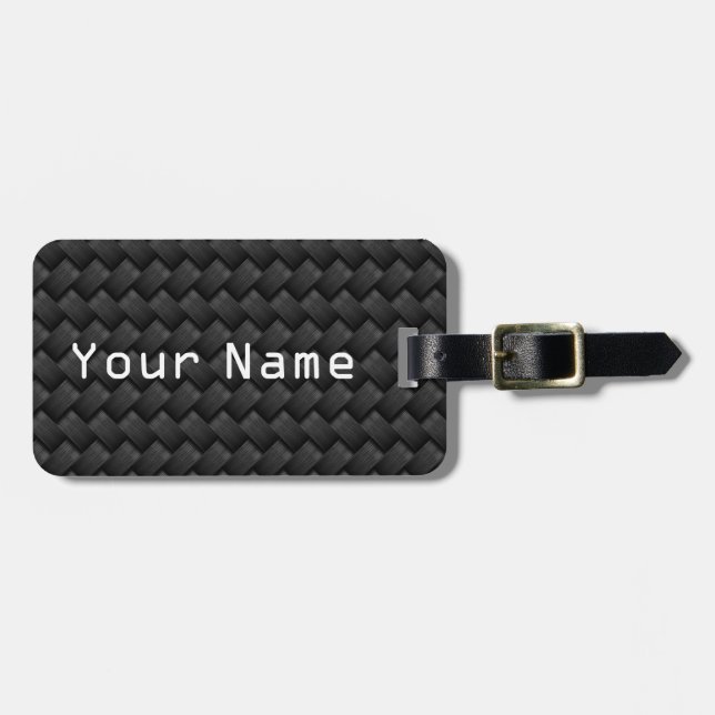 Carbon fiber luggage tag (Front Horizontal)
