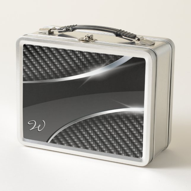 Carbon Fibre 3 Stainless Lunch Box (Front)