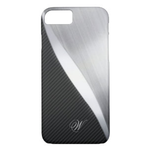Carbon Fibre and Brushed Metal 02 iPhone 8/7 Case