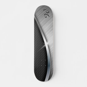 Carbon Fibre and Brushed Metal 4 Skateboard