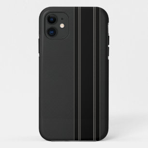 Carbon Fibre & Black Stripes iPhone 5 Case