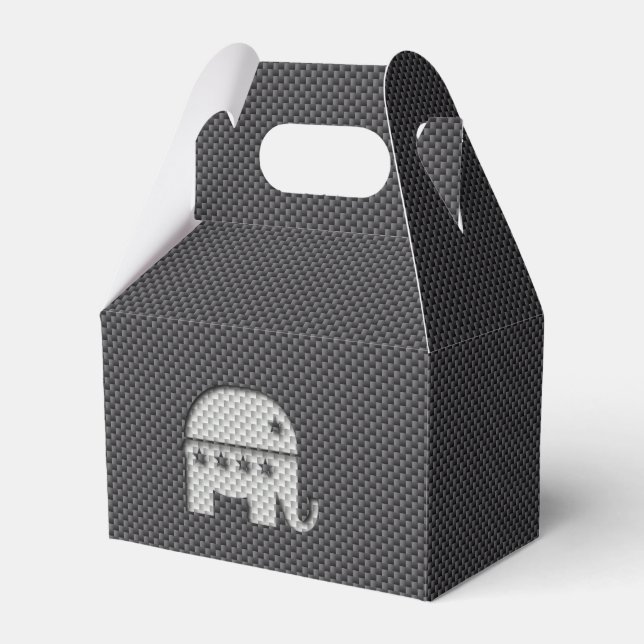 Carbon Fibre Elephant Republican Party Symbol Favour Box (Front Side)