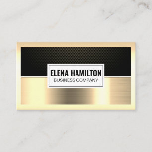 Carbon Fibre Gold Metallic Colour Block Business Card