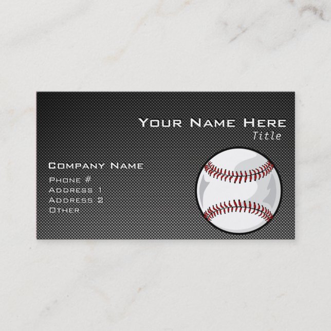 Carbon Fibre look Baseball Business Card (Front)