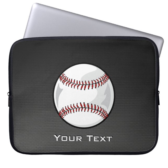 Carbon Fibre look Baseball Laptop Sleeve (Front)