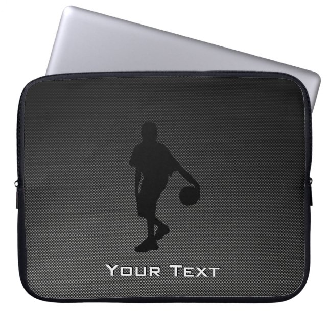 Carbon Fibre look Basketball Player Laptop Sleeve (Front)