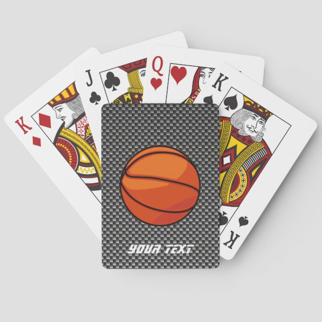 Carbon Fibre look Basketball Playing Cards (Back)