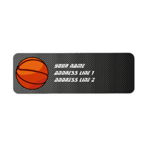 Carbon Fibre look Basketball Return Address Label