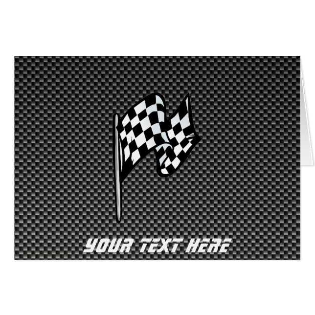 Carbon Fibre look Chequered Flag (Front Horizontal)