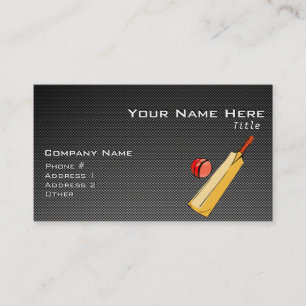 Carbon Fibre look Cricket Business Card