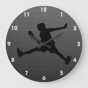 Carbon Fibre look Tennis Large Clock