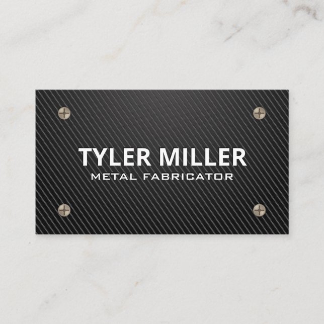 Carbon Fibre | Metal Screws Business Card (Front)