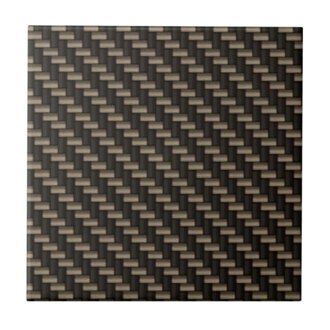 Carbon Fibre Pattern (faux) Ceramic Tile (Front)