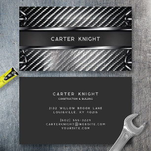 Carbon Fibre Polished Metal Professional Business Card