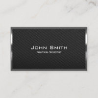 Carbon Fibre Political Scientist Business Card