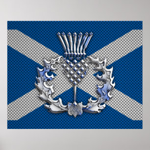 Carbon Fibre Print Scotland Flag