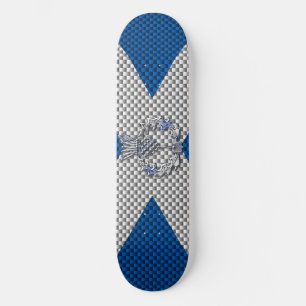 Carbon Fibre Print Scotland Flag Skateboard