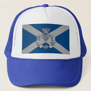 Carbon Fibre Print Scotland Flag Trucker Hat