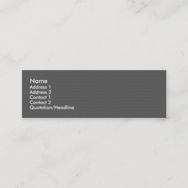 Carbon fibre skinny business card. mini business card (Front)