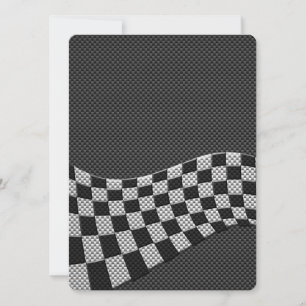 Carbon Fibre Style Racing Flag Wave Decor