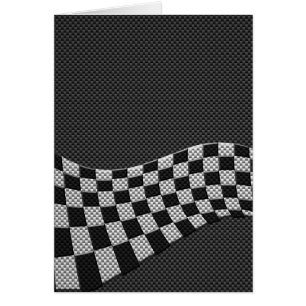 Carbon Fibre Style Racing Flag Wave Decor